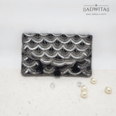 BLACK SILVER MORROCAN BEAD BAG
